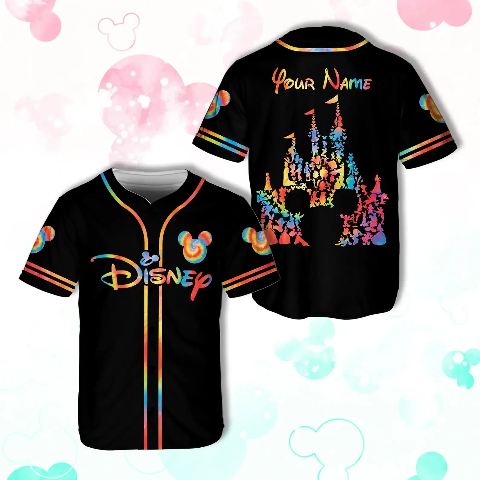 

2024 Mickey Mouse Disney Baseball Jersey Casual Fashion Street Custom Name Men's and Women's Baseball Jersey