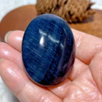 Healing Natural Crystals Blue Tiger Eye Palm GemStones High Quality Reiki Home Decorations Mineral Energy Gift 1