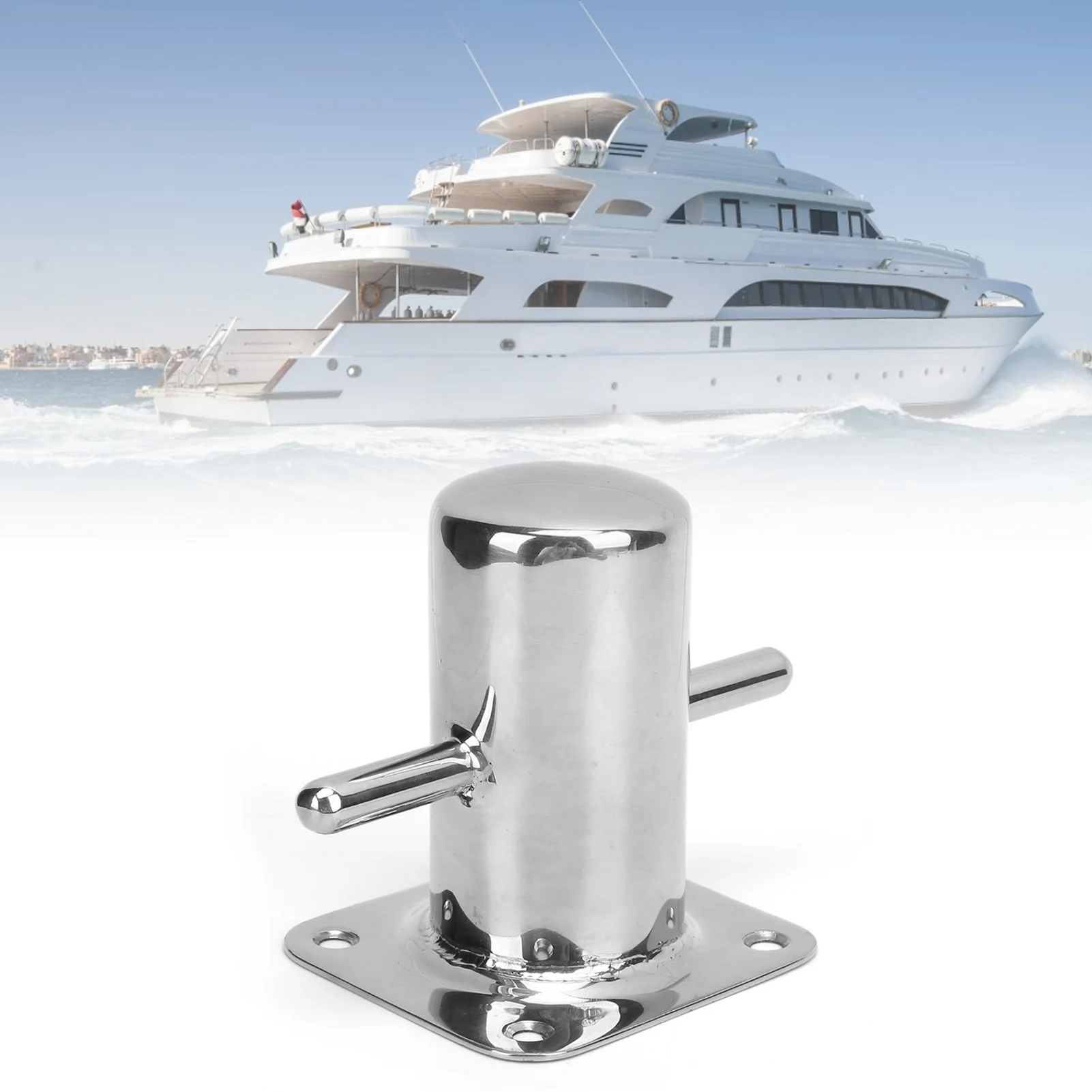 Einzelmacher-Bitt aus Edelstahl 316, robuste Cross-Pollerklampe, Marine-Hardware-Zubehör – Detail 5