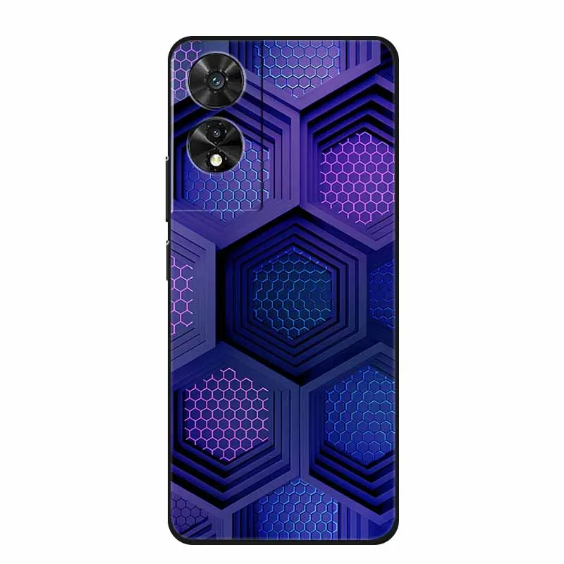 Black Geometric Silicone TPU Phone Case - Soft Back Cover Shield