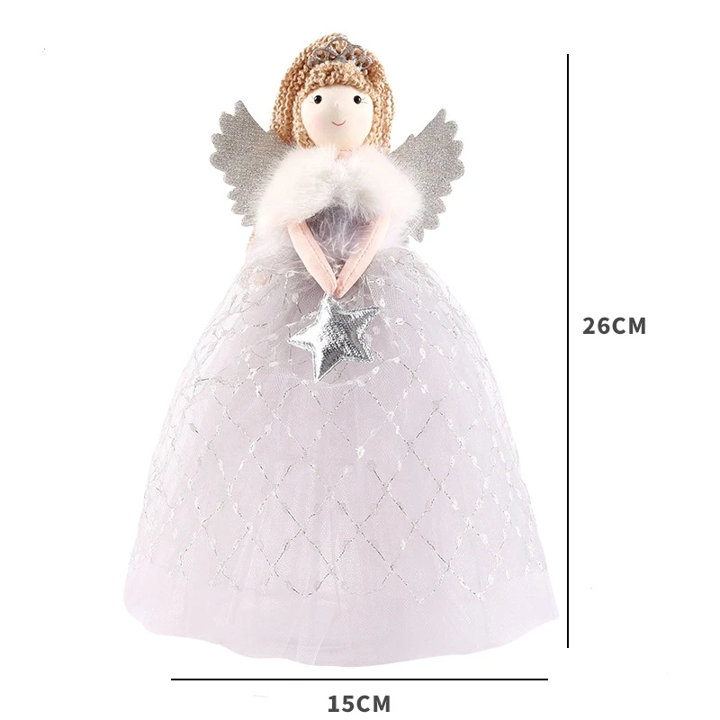 Cute Angel Little Girl Doll Christmas Angel Girl Hanging Decor Christmas Tree Top Christmas Doll Decor Children Christmas Gifts
