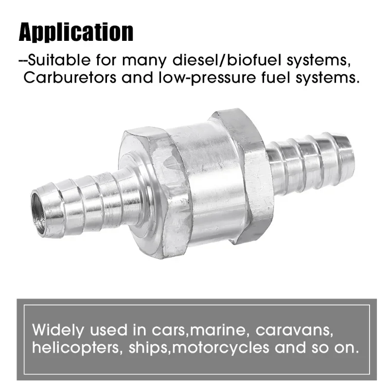 Car One Way Fuel Non Return Check Valve 6/8/10/12mm for Peugeot Renault Universal Petrol Diesel Aluminium Alloy Tool Accessories