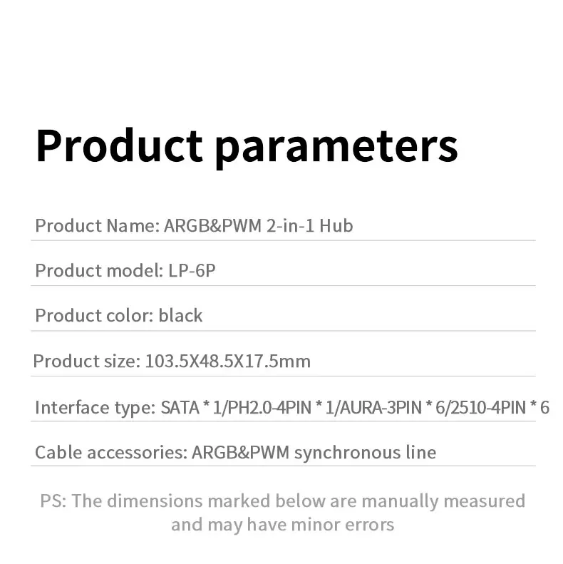 ARGB HUB 1 a 6 5V 3Pin