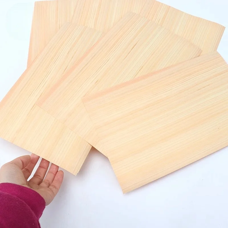 

Handmade DIY Wood veneer With natural Cypress Wood Veneer L:280mm W:170mm T:0.5mm
