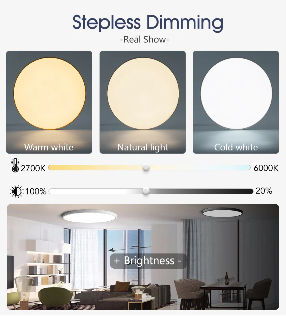 Moderne Deckenleuchten 50W 80W Staub- und Feuchtigkeitsbeständige Intelligente LED-Deckenlampen Fernbedienung APP Wohnzimmer Schlafzimmer Badezimmer – Detail 5