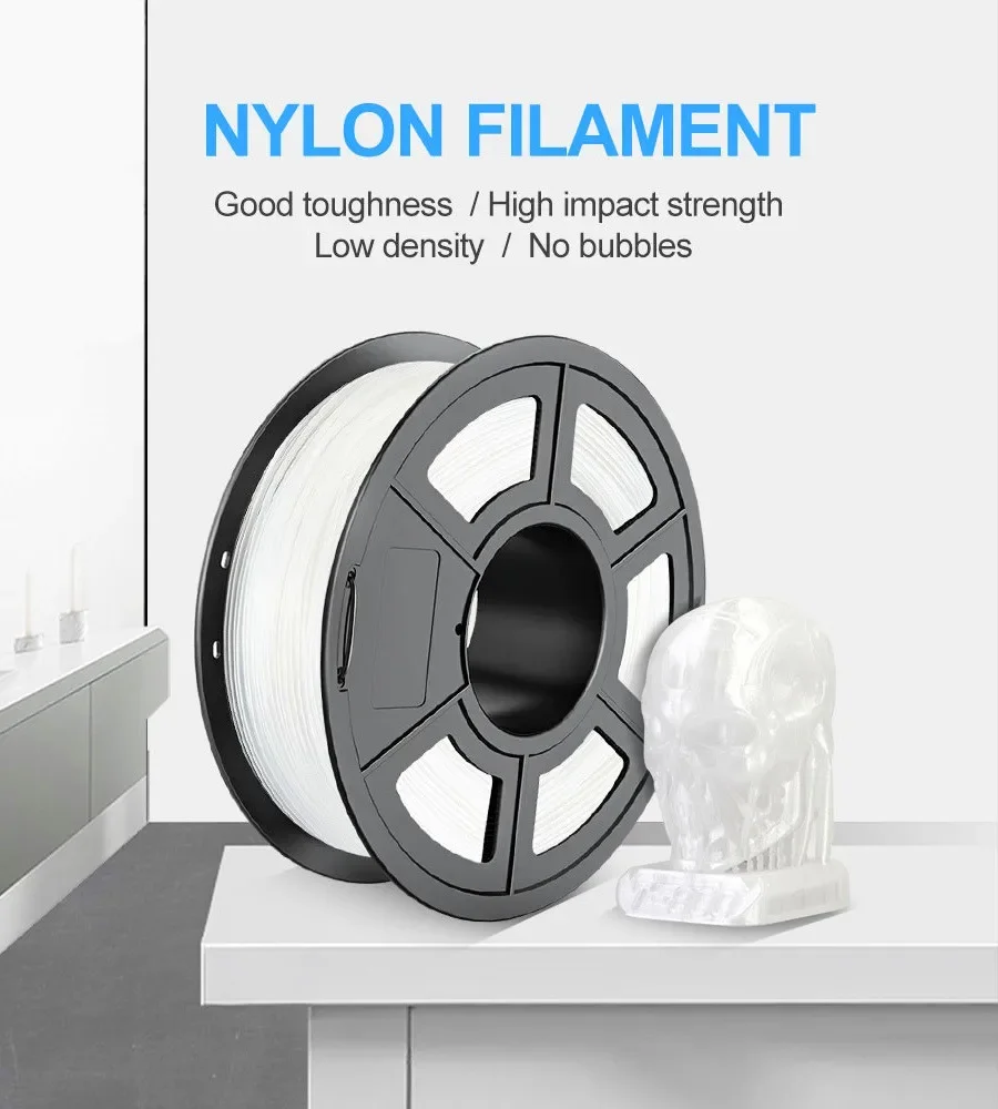 PA6-Nylonfilament, 1,75 mm, 1 kg, 3D-Druck, Kunststoffmaterial, hohe Zähigkeit, Nylonfilament, Polyamid, klar, für FDM-3D-Drucker – Detail 1