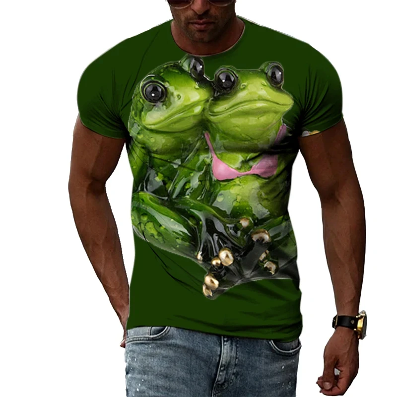 

Funny Frog 3D Printed T Shirt Summer Fashion Animal Graphic Women T-Shirt Oversized O-Neck Tees Personality Mens Clothing