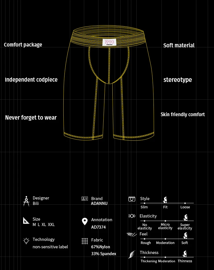 1/2/3PCS Men's Ice Silk Boxers Transparent Boxers 0.01 Ultra-thin Fabric See Through Underpants Seamless Underwear Boxer Shorts_voghion.com