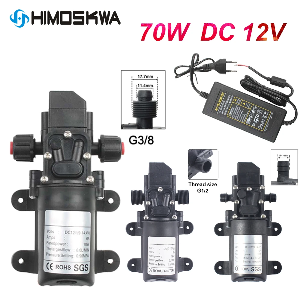 Dc 70w 12v Motor High Pressure Diaphragm Water Self Priming Pump 6l/min 2018 
