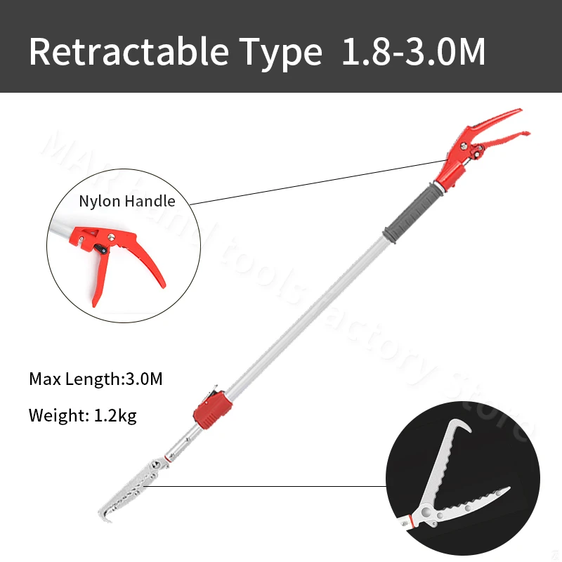 1M-3M Snake Catcher Lengthened Thicken Retractable Snake Tongs Stick  Reptile Catcher Grabber Large Opening Eel Clip Loach Clamp - AliExpress