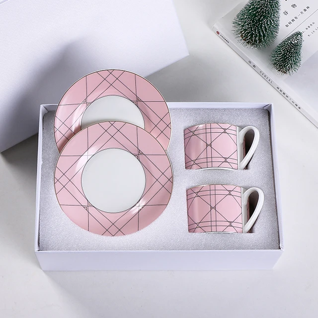 Korean Creative Green Blue Red Black Checkerboard Porcelain Coffee Cups and  Saucers Elegant Tea Goblet Cup Set Kitchen Drinkware - AliExpress