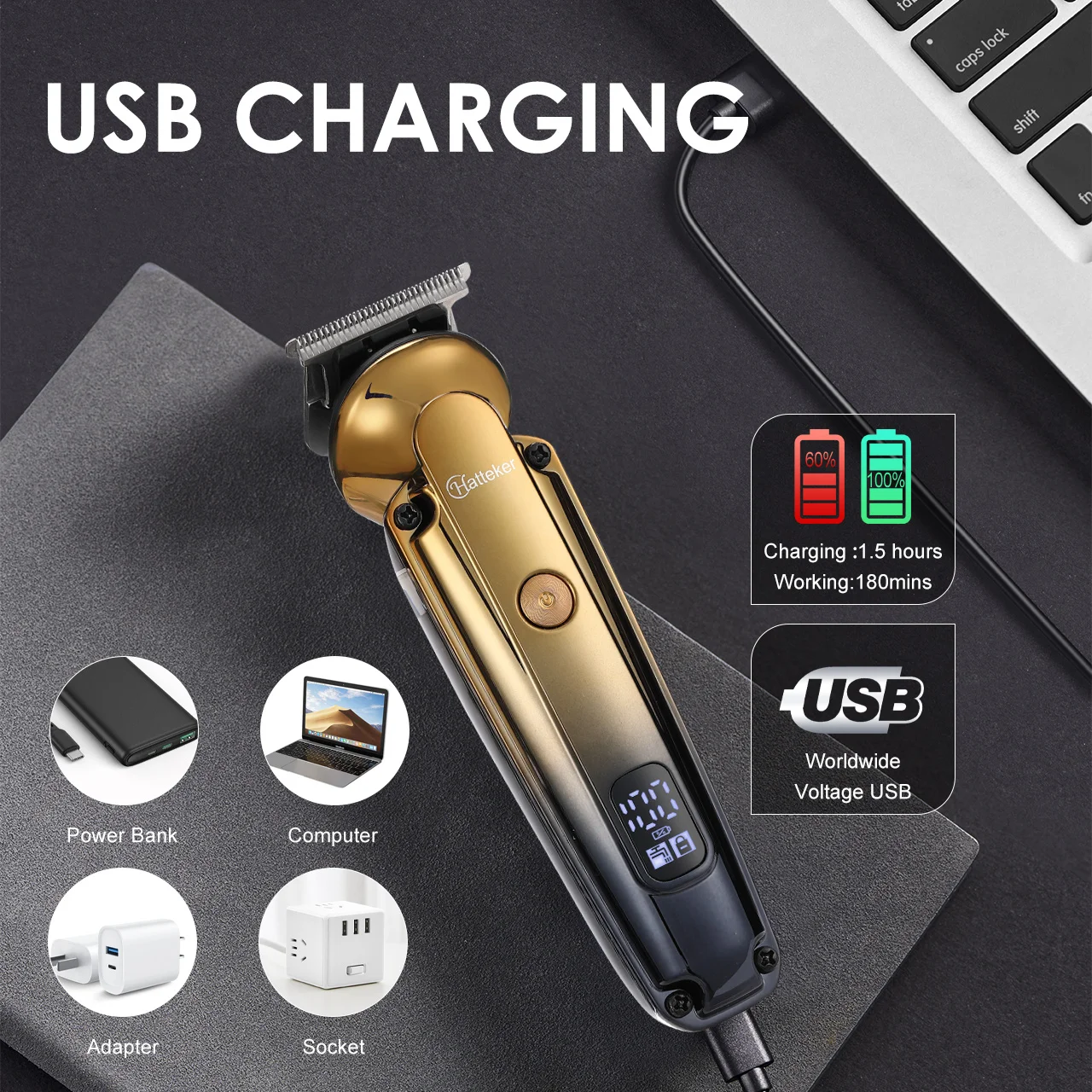 Hair Beard Trimmer for Men, Professional T Liners Clippers for Men, Mens Cordless Barber Clippers, Zero Gapped Grooming 4
