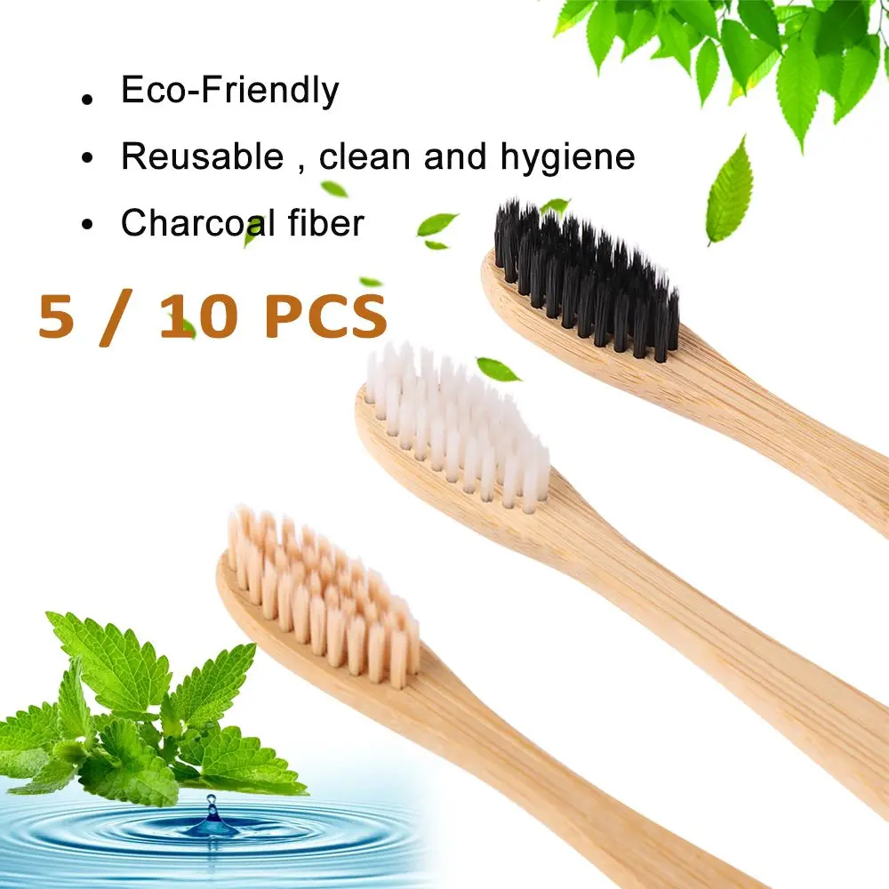 

Fashion Wooden Oral Care Eco-Friendly Soft Fibre Hair Bamboo Toothbrush Teeth Brush