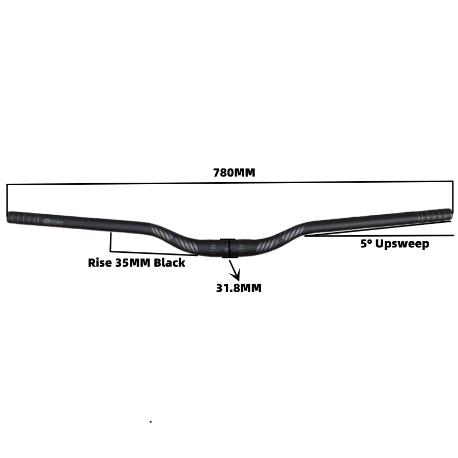 Mountain Bike Handlebar 720mm Extra Long Riser Bar Alloy