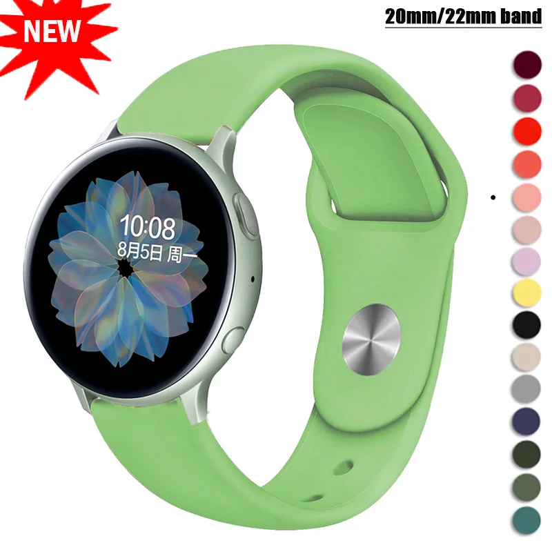 20/22 mm rihm Samsung Galaxy Watch 4/46mm/42mm/Active 2/Gear S3 silikoonrihm Huawei Watch GT 2/2e/Pro/3 jaoks_voghion.com