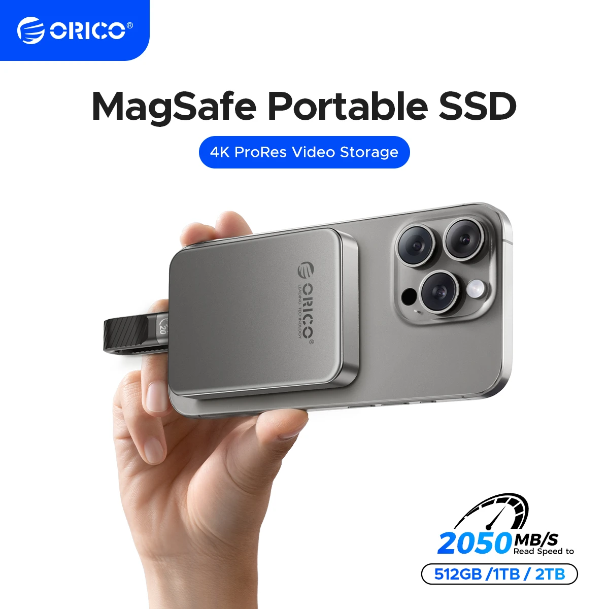 SSD Esterno Magnetico ORICO 1TB - Velocità 2000MB/s, Compatibile Con Smartphone E PC - Foto 4