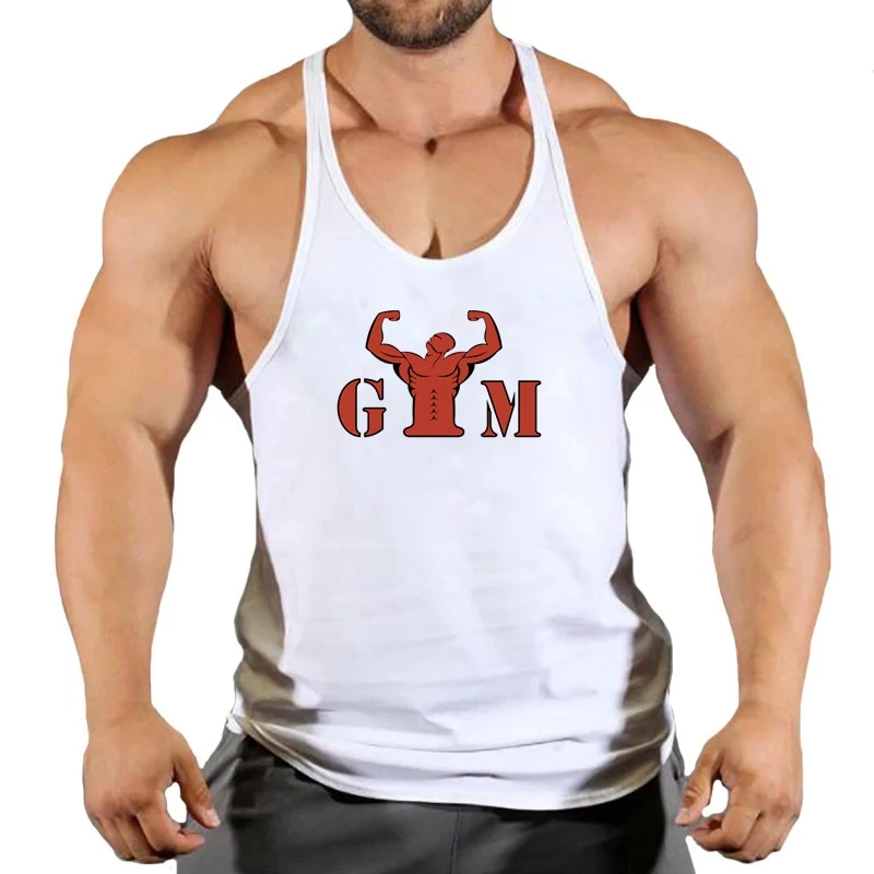 

New Gym Tank Top Summer Brand Cotton Sleeveless Shirt Casual Fashion Fitness Stringer Running Vest Men bodybuilding Clothing