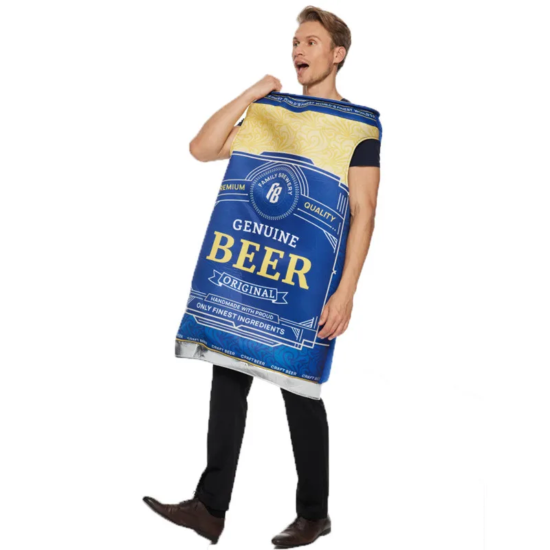 

Funny Man Zip-top Can Beer Cosplay Adult Halloween Oktoberfest Costumes Carnival Purim Nightclub Bar Role Play Show Party Dress