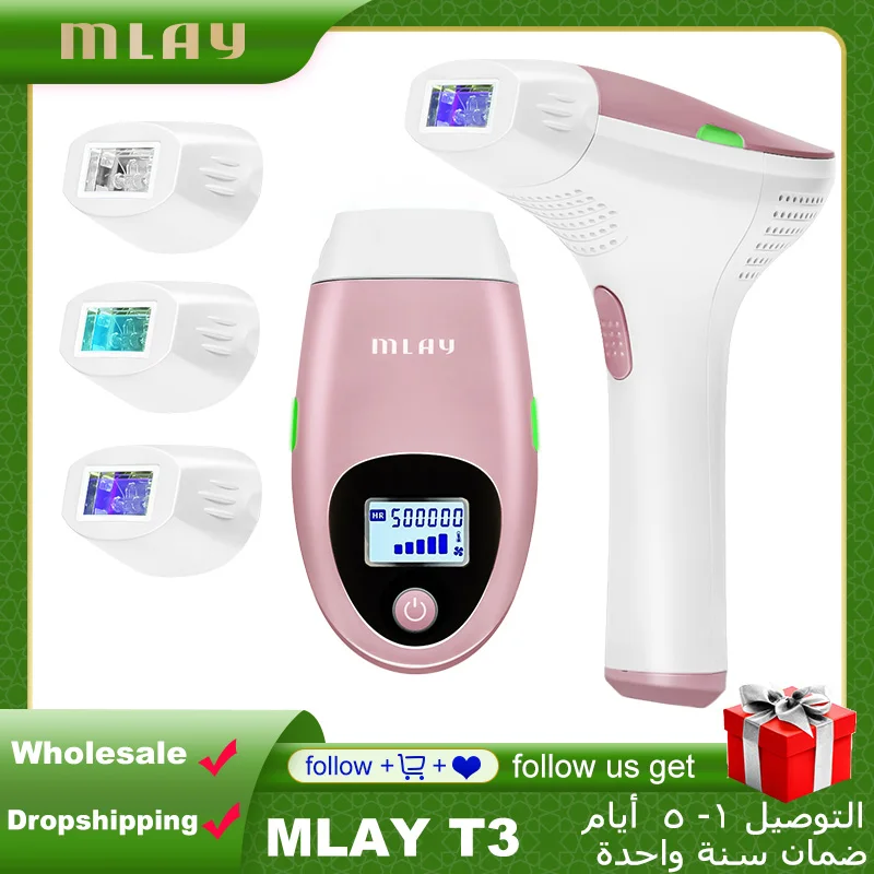Mlay Lase Depilazione Malay T3 Epilatore Laser Corpo Viso Depilazione Bikin Epilatore Femminile 500000 Flash Depilatore