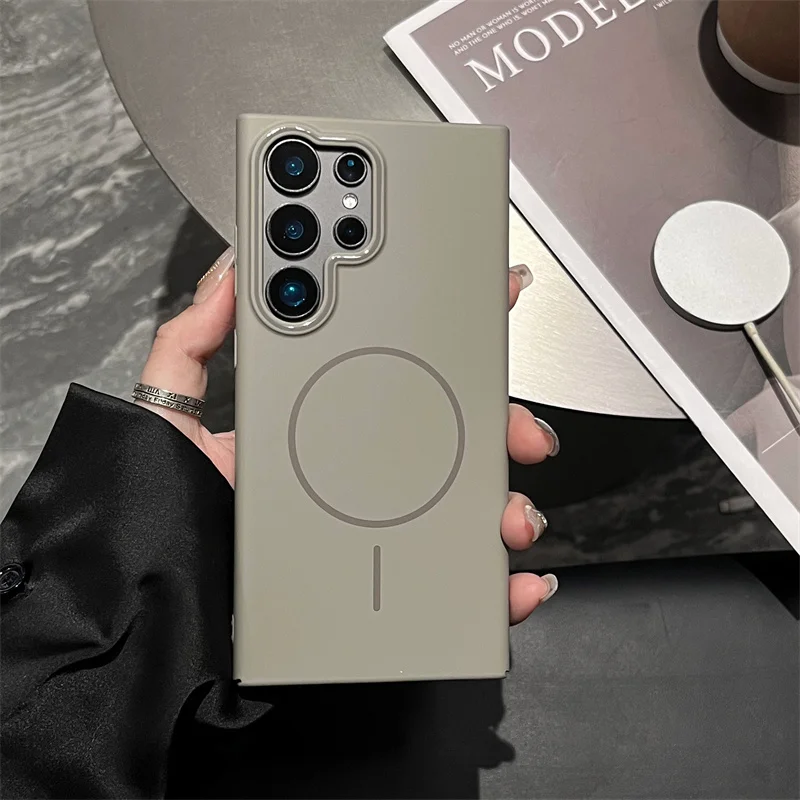 Ultra Thin Matte Contrast Color Shockproof Magnetic Phone Case
