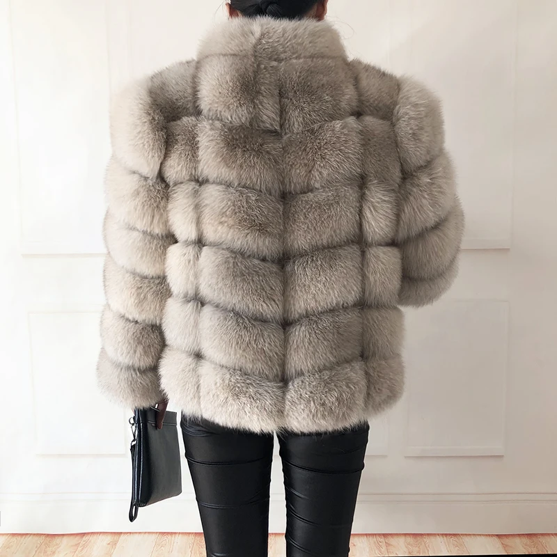 2023 New Style Real Fur Coat Women Autumn And Winter Fur Jacket Natural Fox Fur Vest Stand Collar Detachable Sleeves - Image 5