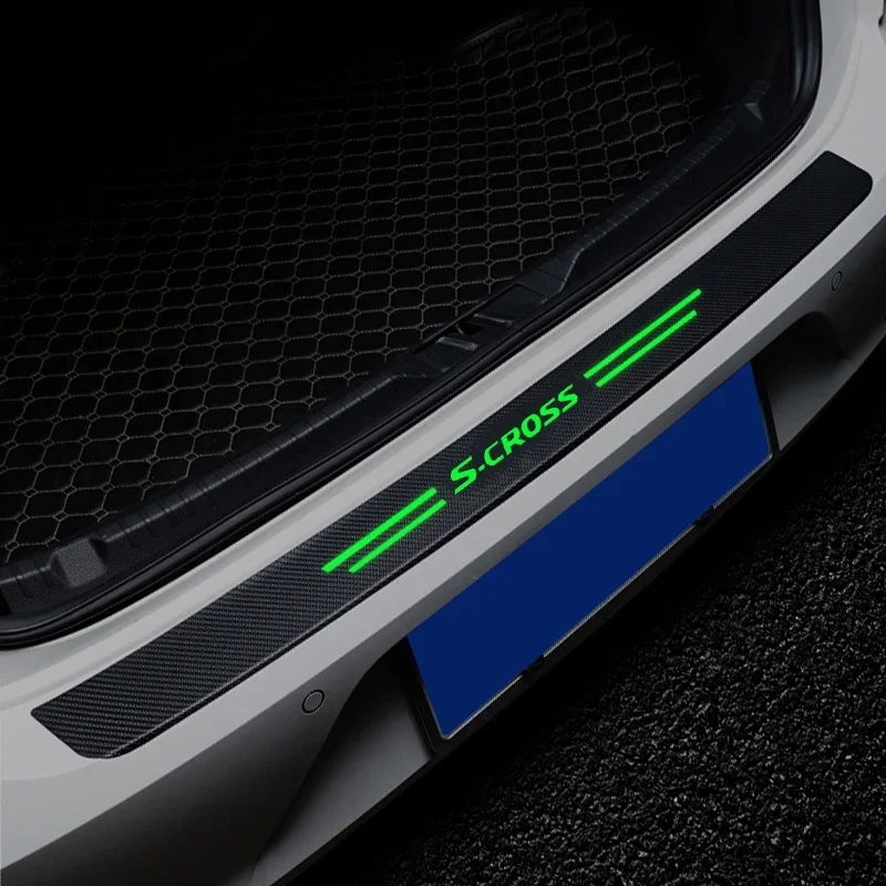 Luminous Car Door Sill Stickers For Suzuki S-Cross Logo Trunk Protective Strip Carbon Fiber Threshold Tape Decals Accessories images - 6
