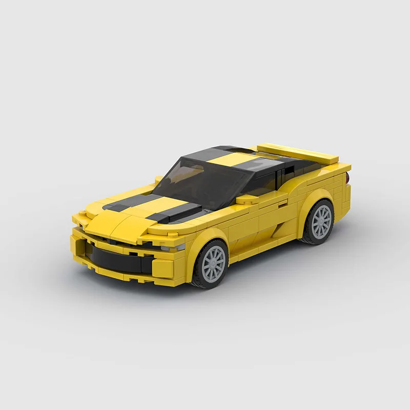 

Конструктор MOC Camaro для скоростных чемпионов, желтые суперспортивные автомобили, набор кирпичей, детские игрушки, подарки для мальчиков и девочек