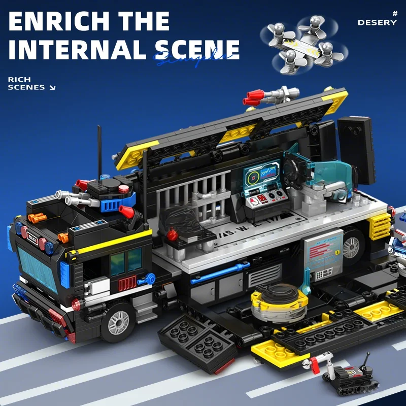 Giant 2in1 Transforming Police Car Building Blocks Set City Construction Bricks