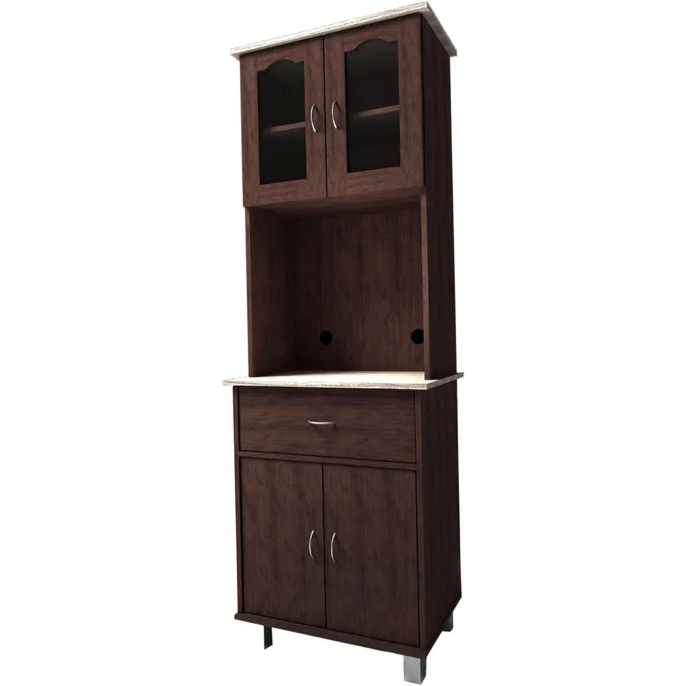 

ottom Enclosed Kitchen Cabinet, Chocolate-Grey