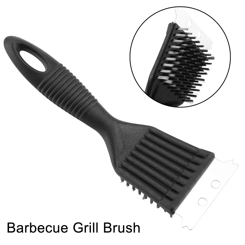 Barbecue Grill Brush Steel Wire Bristles BBQ Cleaning Brushes Durable Cooking Tool Outdoor Home BBQ Gas Kit Accessories 1PC