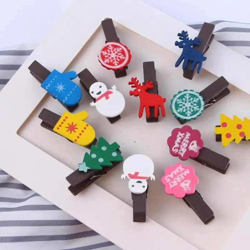 Christmas Tree Clips 12 Pcs Tiny Clothes Pins Wooden Clothespins Christmas  Mini Clothespins Christmas Clip Wooden For Photo - AliExpress