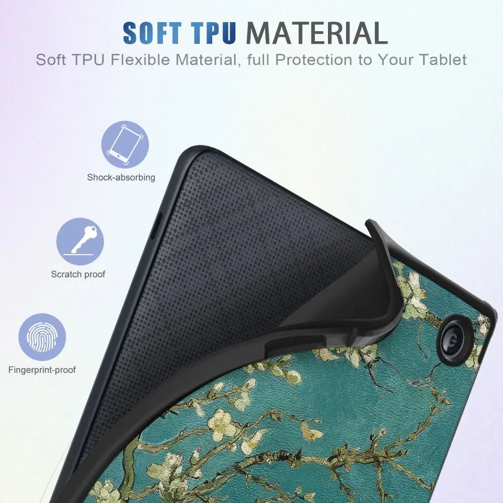 Auto Wake/Sleep N873 Smart Case 7 inch Shockproof eReader Cover Multi-folding Stand PU Leather for Kobo Libra H2O