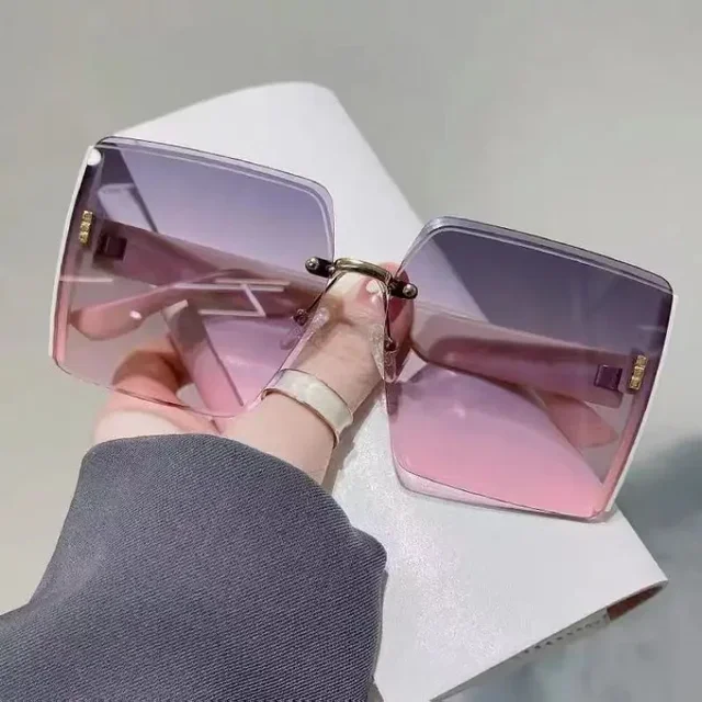 Vintage Square Frameless Gradient Sunglasses - Classic Retro Women's Fashion