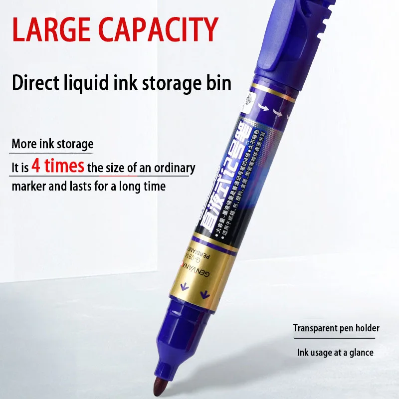 Press Marker Pen Large Capacity Ink-Adding Big Head Pen Oil Thick Head Express Special Office Supplies