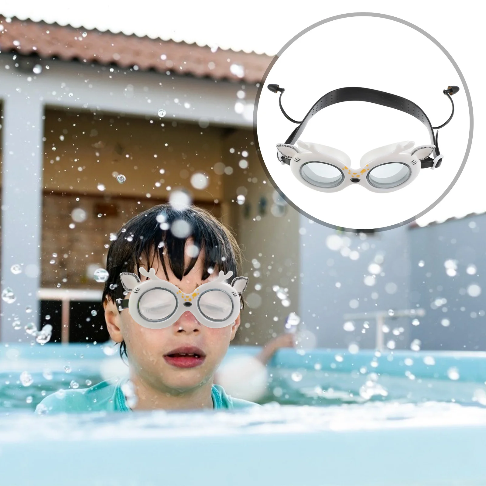 

Cartoon Swimming Goggles Glasses Children with Earplug Silica Gel Exercise Equipment