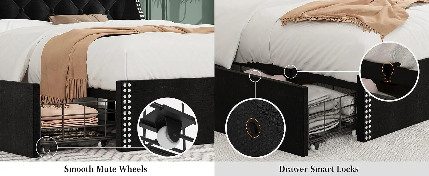 bed frame queen size with headboard
