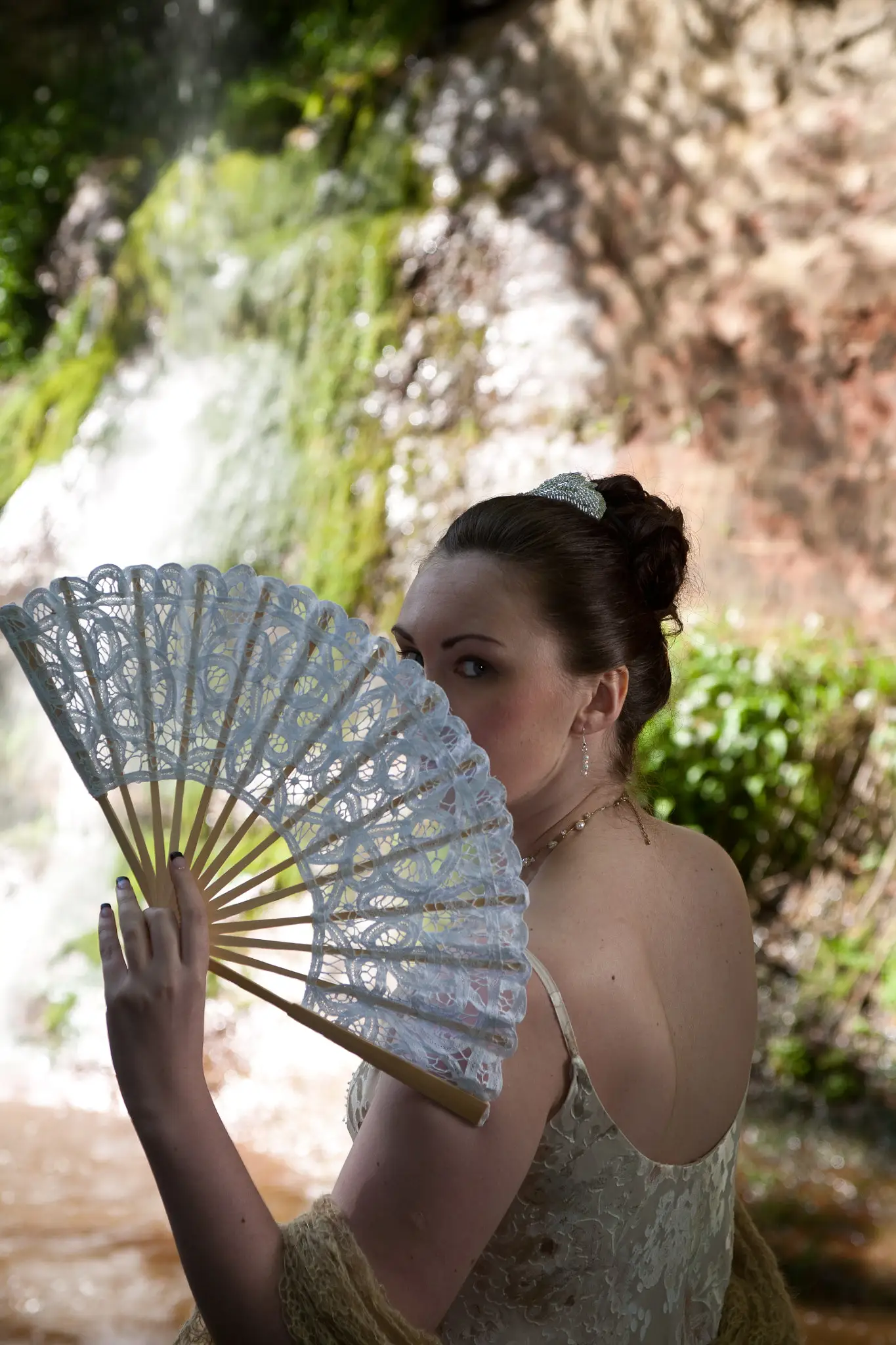 1pcs mufti-colors Spain Victorian Battenburg Lace Hand Fan for Wedding Gift