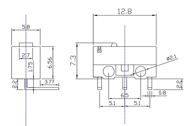 10Pcs Micro Endschalter Momentary Push Button Schalter 1A 125V AC Maus Schalter 3Pins Lange Griff Roller hebel Arm SPDT 12X6X6MM – Detail 12