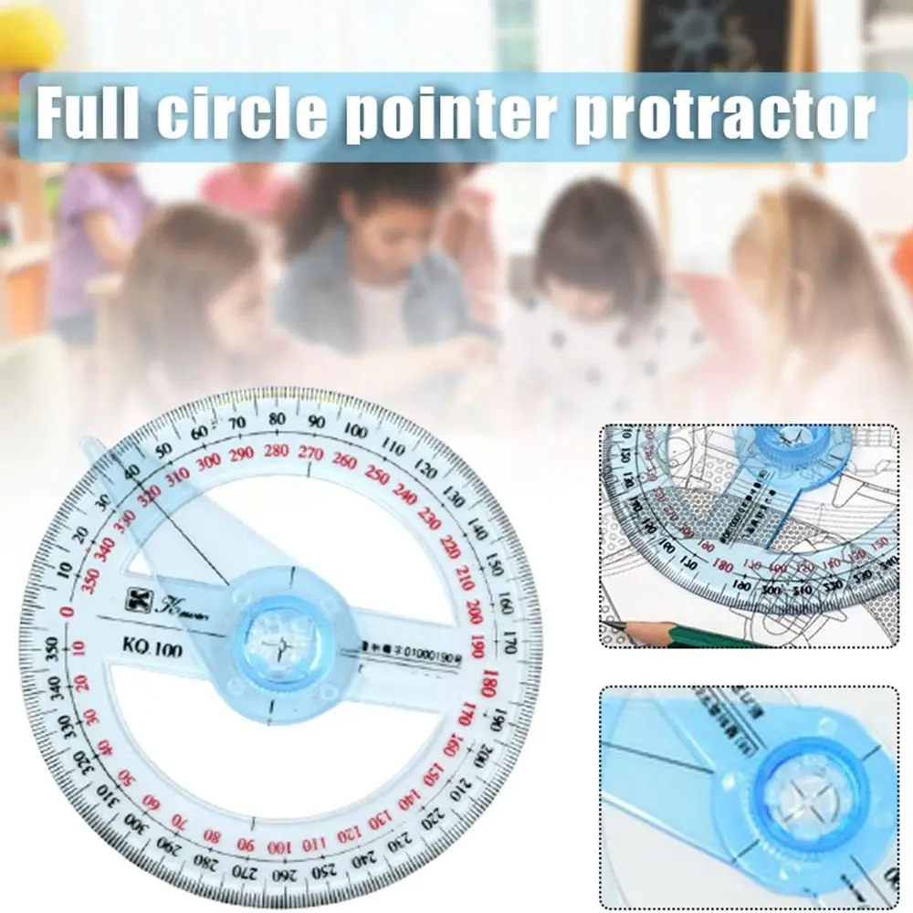 

Rotary Durable Swing Arm School Supplies Full Circle Office Measuring tools Protractor Pointer Angle Ruler Goniometer