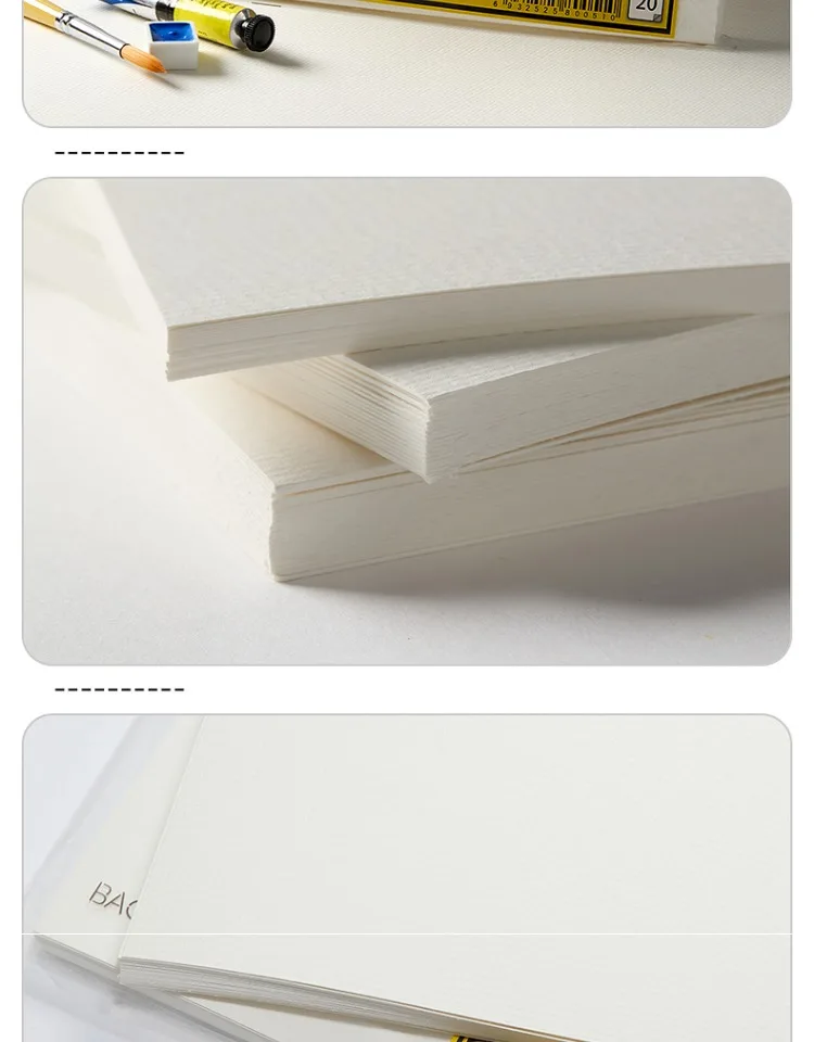 20 Stück BAOHONG Aquarellpapier 8K/A3/A4/A5/16K 300g 230g 180g Kaltpresse/Rohes Schulmaterial Aquarela Student Grade Papier – Detail 10