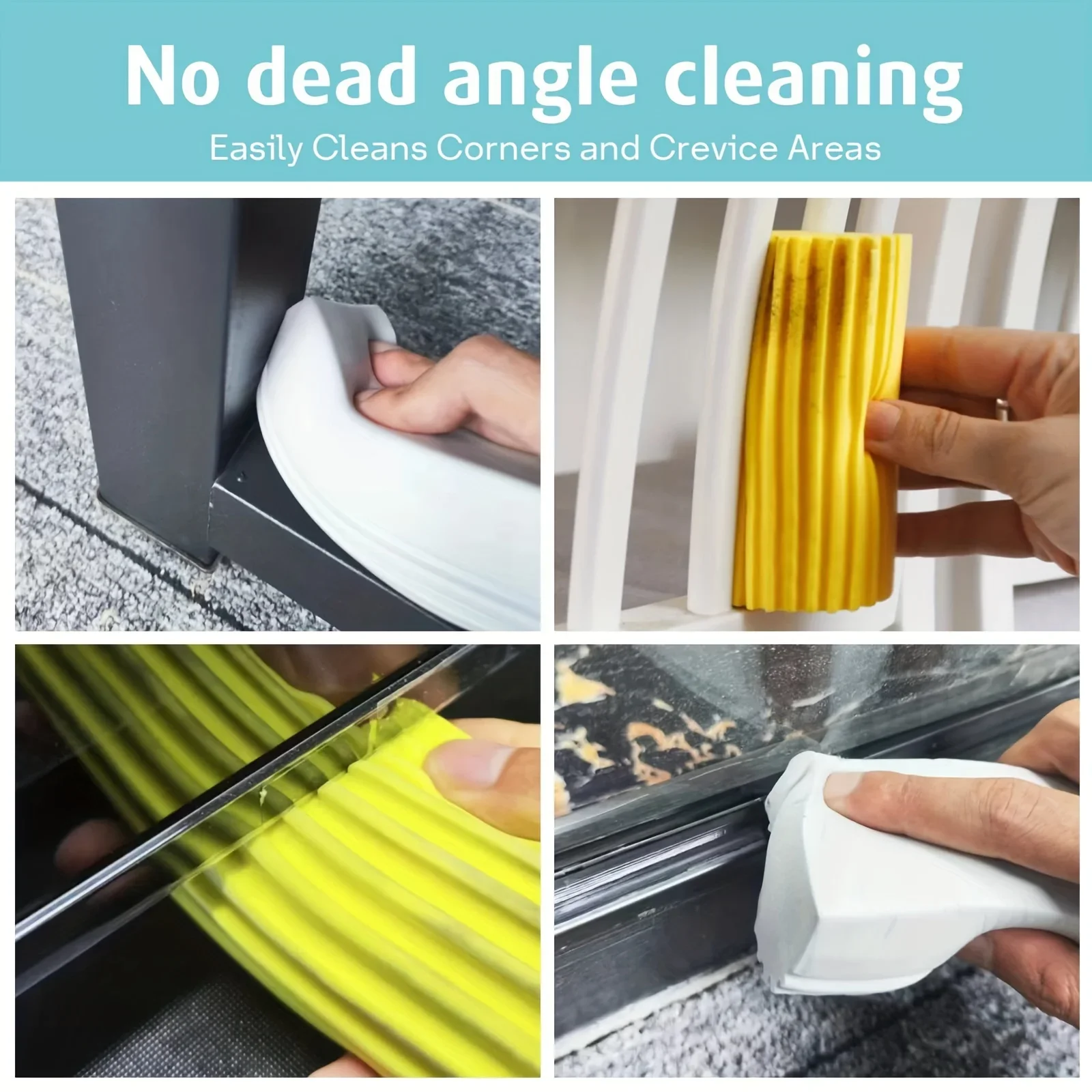 Cleaning Duster 5Pcs Damp Clean Sponge Portable Brush Cleaning Blinds Glass Vents Radiators Mirrors Window