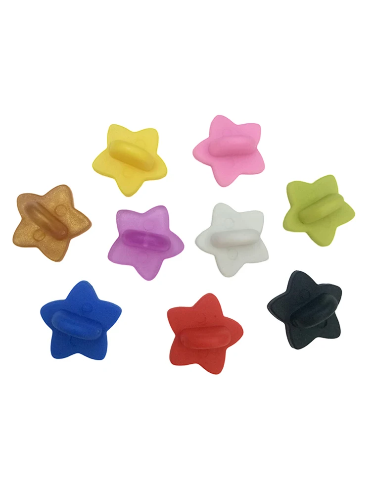 50pcs Rubber Brooch Buckle Star Brooch Pin Backs Butterfly Clutch Squeeze Badge Back Stoppers for DIY Brooch Jewelry Accessories