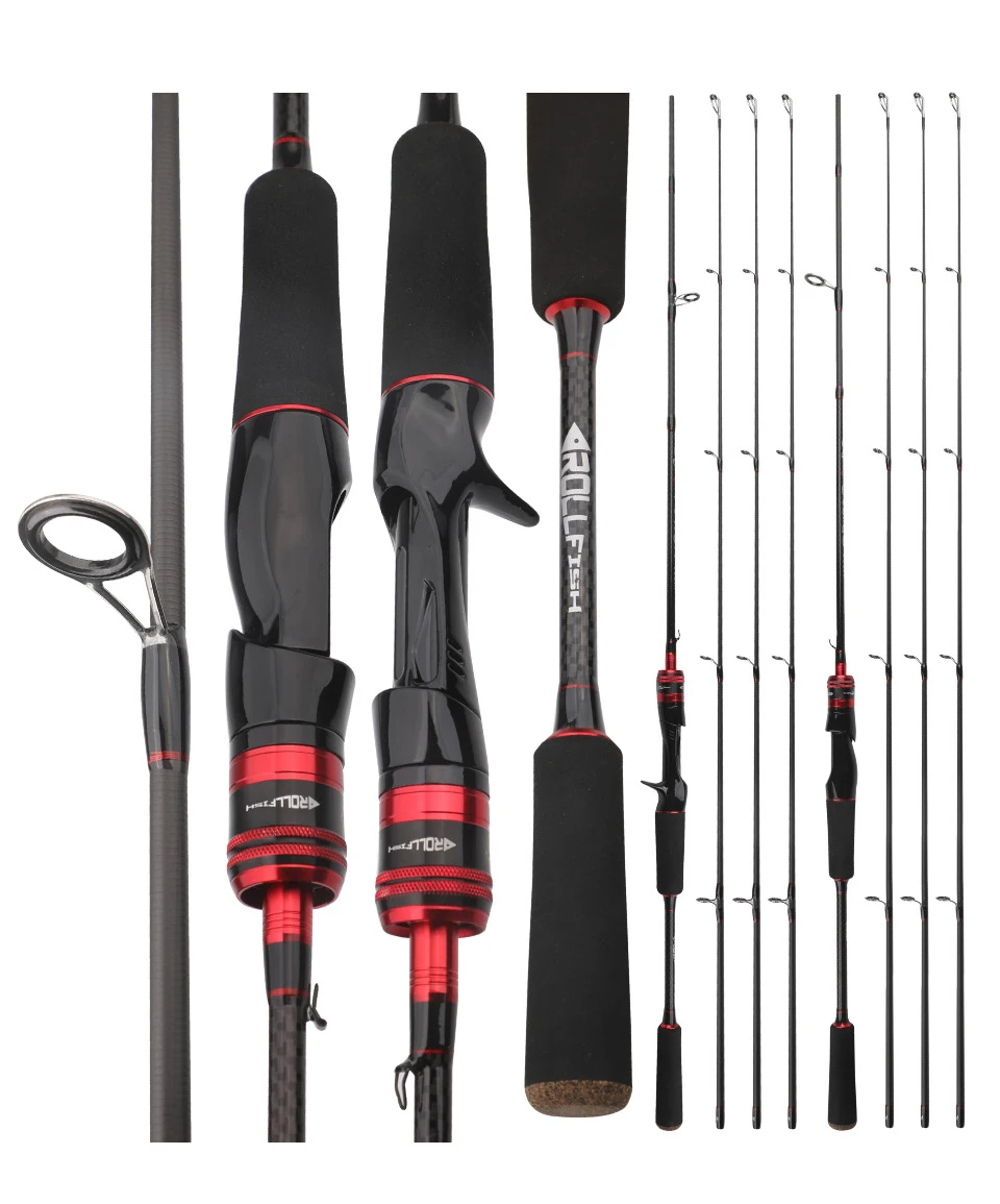 Rollfish 3 Spitzen Power l/m/mh Spinning Casting Kohle faser Köder Angelrute Süßwasser Salzwasser Bass Angelrute 1,68-2,7 m – Detail 2