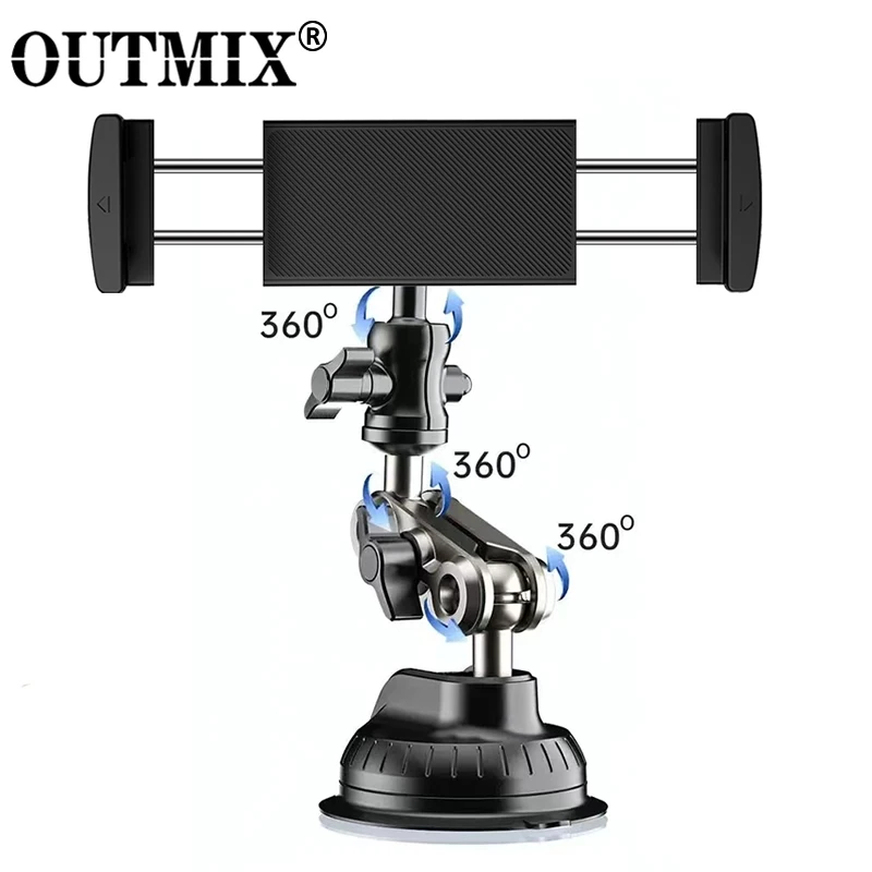Universal Metal Tablet Phone Holder in Car Ball Head Bracket Suction Cup Mount 360 Rotation Stand for iPad 12.9" Samsung Xiaomi tablet holder tablet stand mobile phone holder
