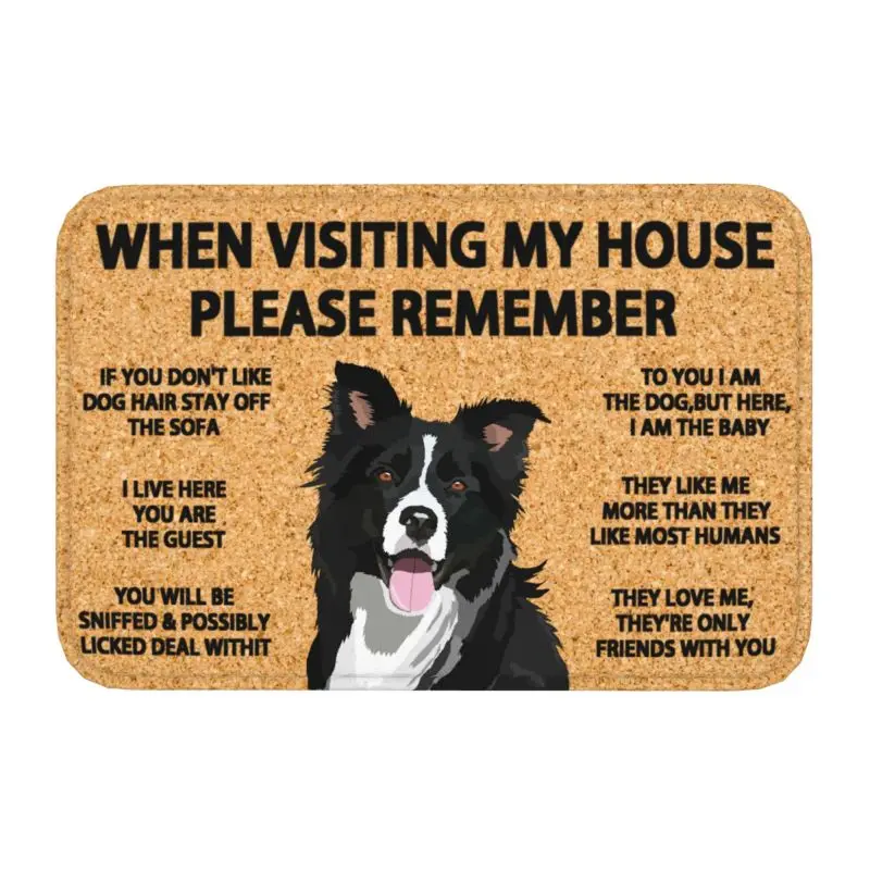 Border Collie Pet Dog Bath Mat Tricolour Doormat Living Room