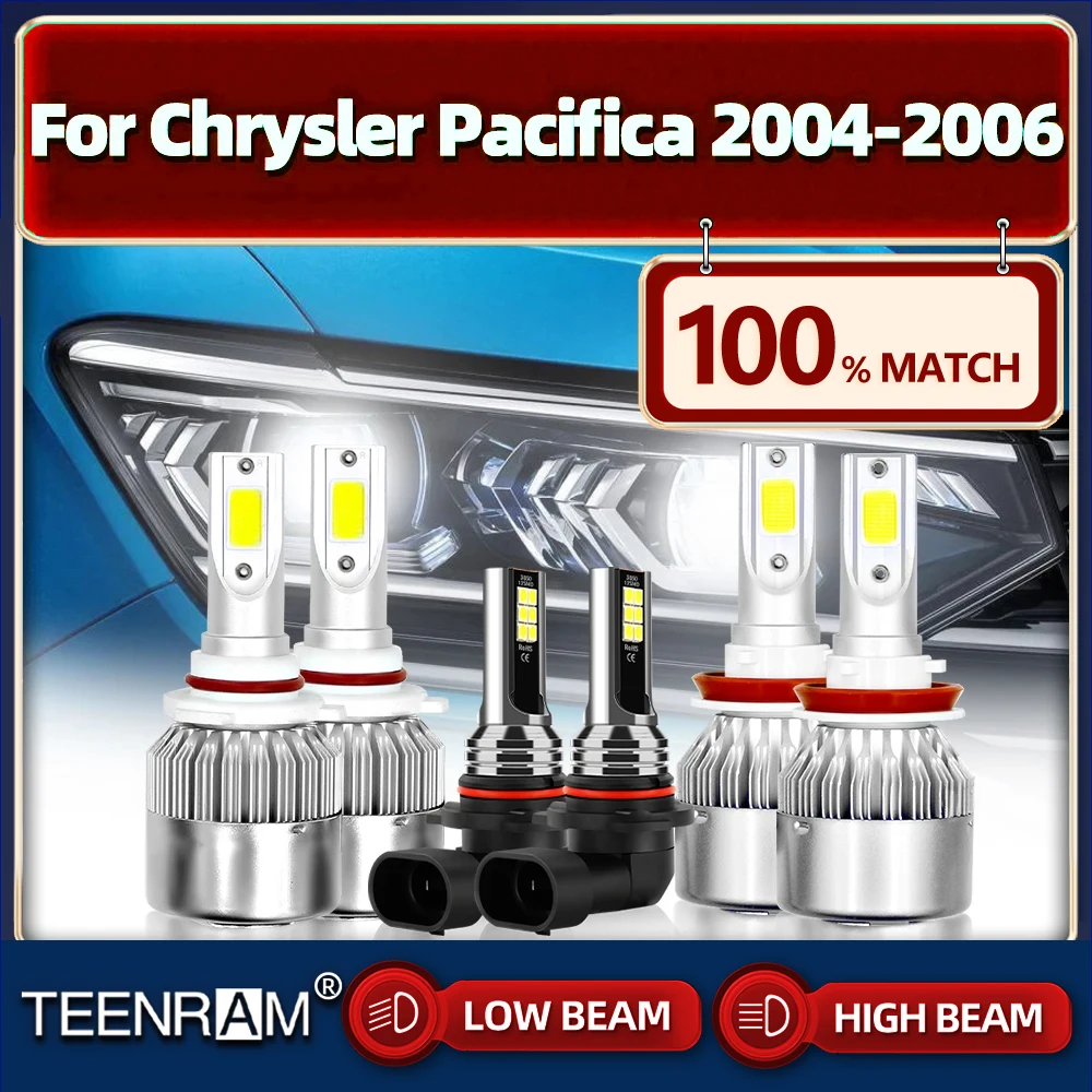 

H11 LED Headlights 60000LM Canbus Car Light Bulbs 6000K White Plug and Play Auto Headlamp For Chrysler Pacifica 2004 2005 2006