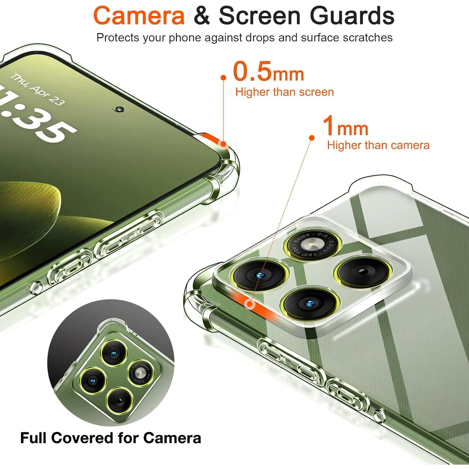 Durable Shockproof TPU Phone Case with Transparent Frame