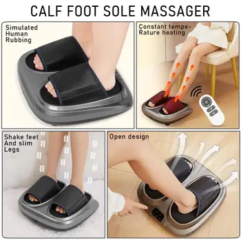 Foot Massager Shiatsu Kneading Deep Tissue Relax Heated Roller Calf Pain Relief Fatigue Muscles Vibrator Machine Health Relief 5