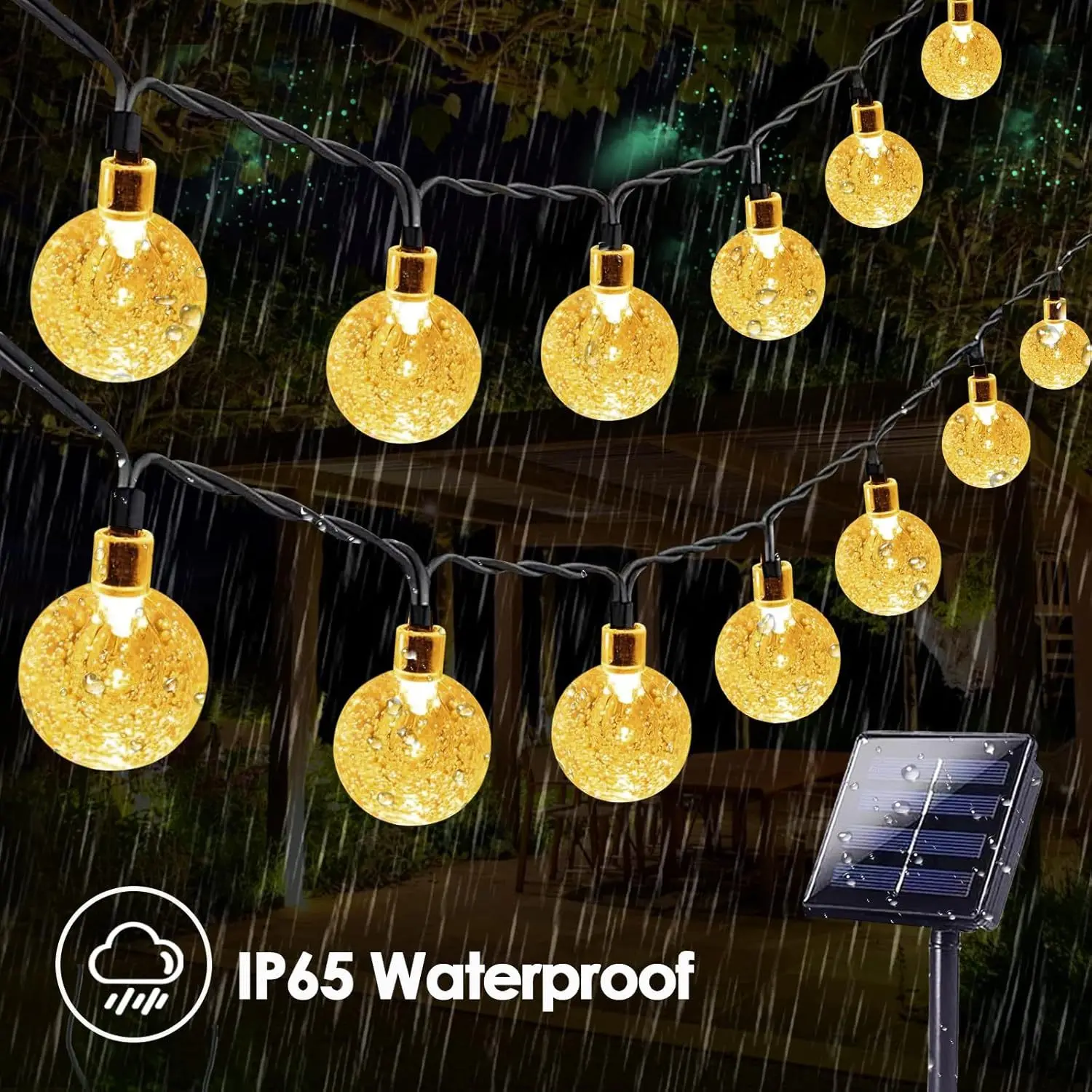 Outdoor Solar Crystal Ball Bulb String Lights 20/30/50led Waterproof Fairy Garden Lights Garlands For Christmas Party Decoration