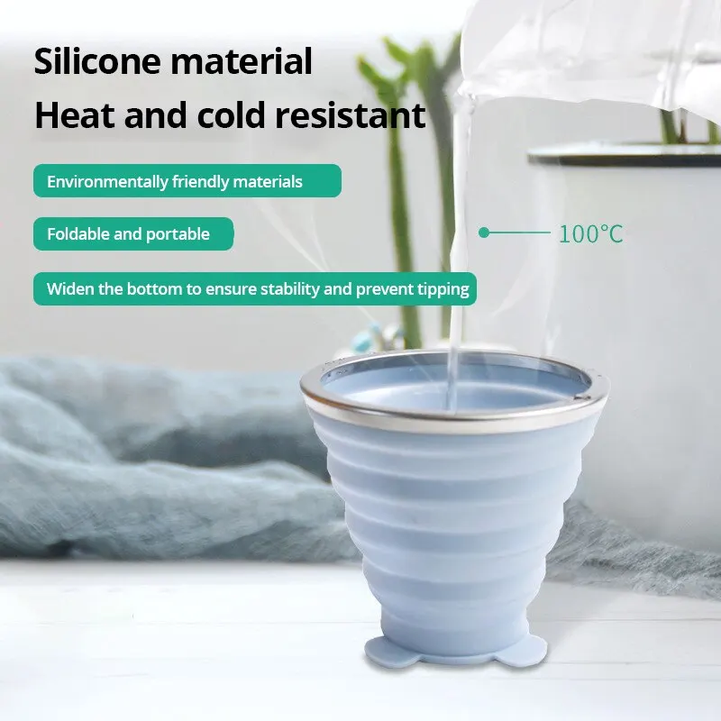 silicone water cup Portable Folding Environmental Friendly Outdoor Travel Children Sports Brushing Mouthwash Cup
